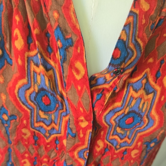 🧡✨‎ Tiny Anthropologie Boho Red Printed Tunic Dress — Size M ✨🧡 AA47 - Picture 7 of 10